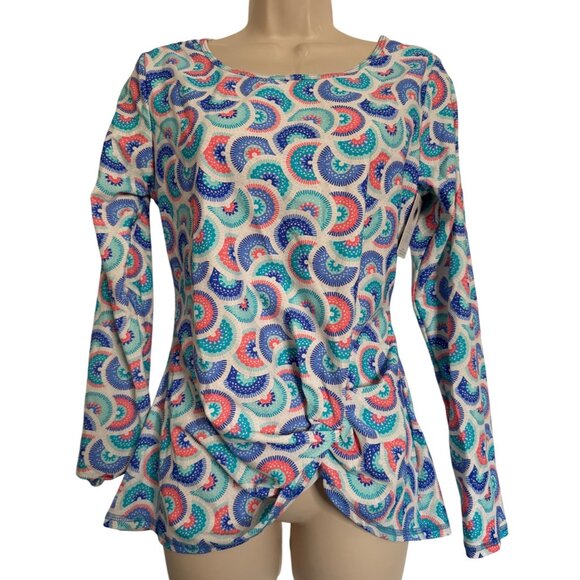 Aqua Sol Women's Medium Rash Guard UPF 50+ Long Sleeve Print NWT Swimsuit - Picture 8 of 8